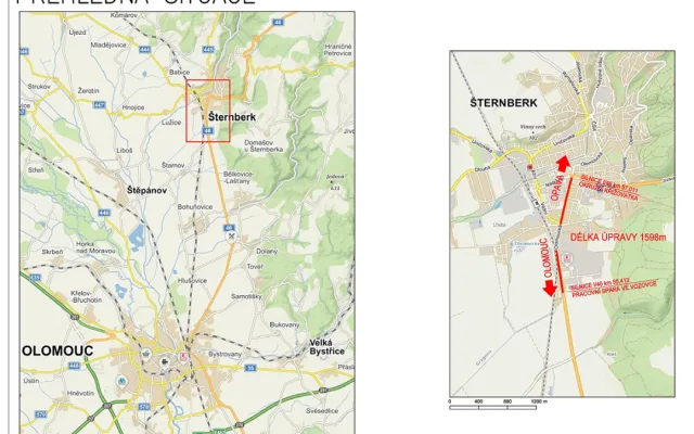 Začíná oprava rušného tahu ve Šternberku. Na spojnici s Olomoucí jsou v plánu i úplné uzavírky