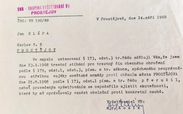 Urologové z Olomouce operovali pacienta postřeleného v roce 1968 sovětskými okupanty