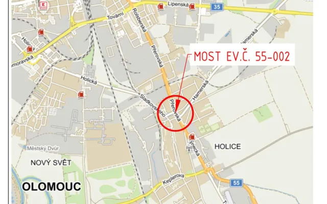 Rušný tah na Přerov v Olomouci na měsíce přiškrtí přestavba mostku
