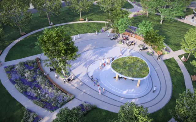 Hudební altán a kavárna se zelenou střechou. Zanedbaný park v Přerově čeká revitalizace