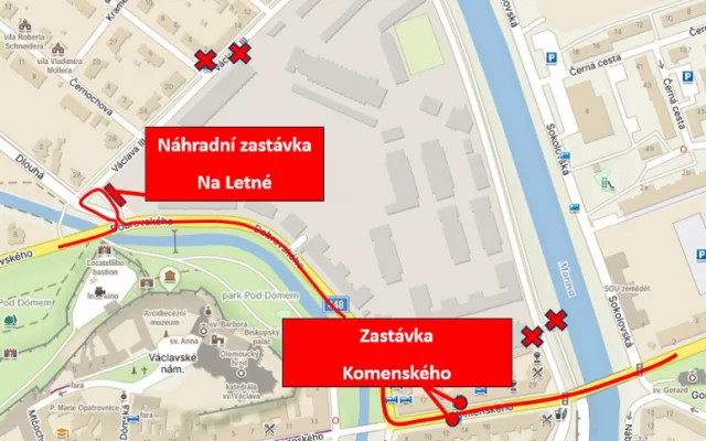 Komplikace na Povelu, tři měsíce se bude opravovat Schweitzerova. Uzavírky budou i jinde