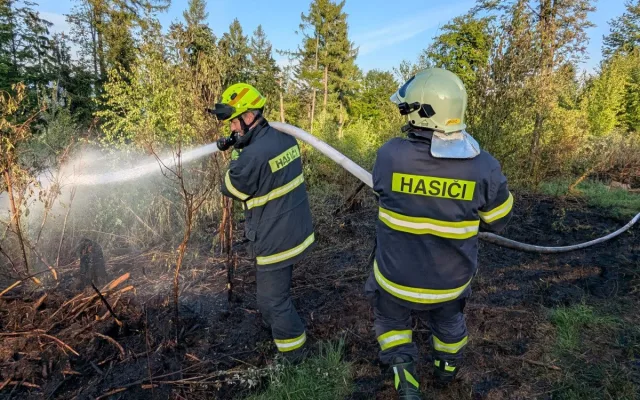 Dva požáry lesa na Šumpersku od špatně uhašeného ohniště. Zasahovaly desítky hasičů