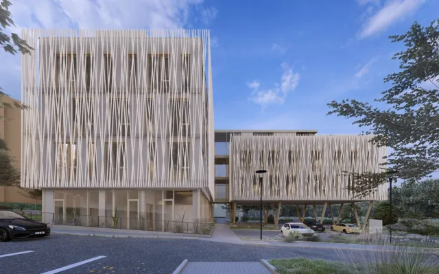 Vizualizace nové podoby pavilonu WA - ředitelství FN Olomouc