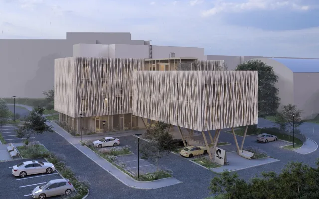 Vizualizace nové podoby budovy ředitelství ve FN Olomouc