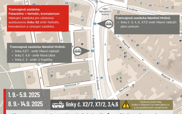 Špatná zpráv pro Neředín. Tramvaje tam nepojedou až do poloviny září