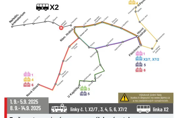 Špatná zpráv pro Neředín. Tramvaje tam nepojedou až do poloviny září