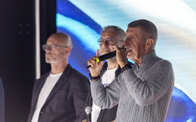 Andrej Babiš na mítinku hnutí ANO v Olomouci