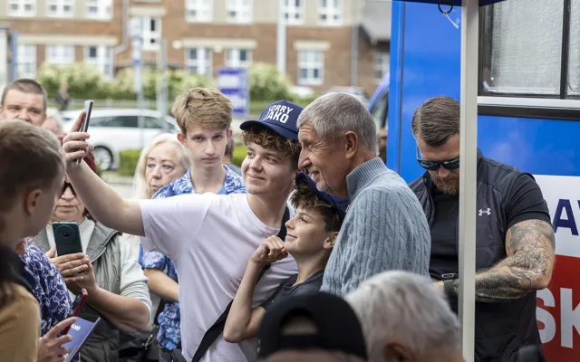 Andrej Babiš na mítinku hnutí ANO v Olomouci