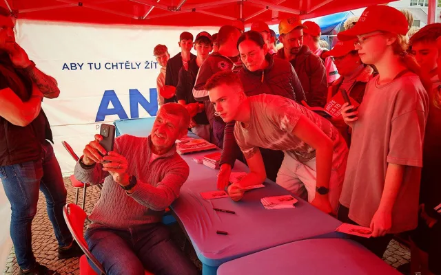 Andrej Babiš na mítinku hnutí ANO v Olomouci