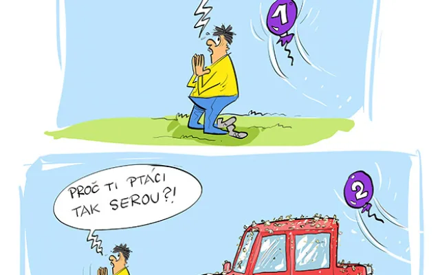 ORAŽENÉ OBRÁZKY: Březnová dávka vtipů od kreslíře Jana Tatarky
