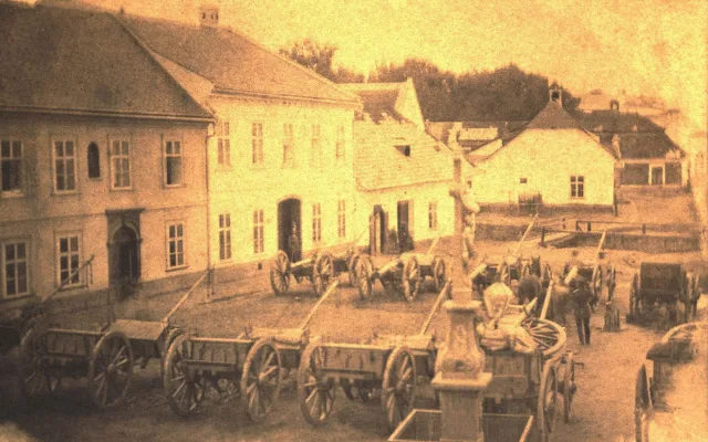 Poděbradovo nám. - ukořistěná rakouská děla(1)