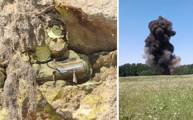Nález trhaviny a odstřel materiálu na Jesenicku