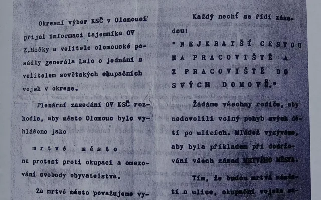 Příliv okupačních sil a mrtvé město. Olomouc si připomíná 58 let od srpnové invaze