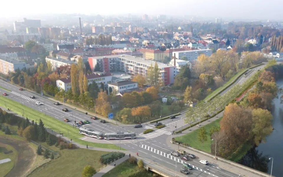 vizualizace tramvajové tratě - Jižní spojka (zdroj www.olomouc.eu)