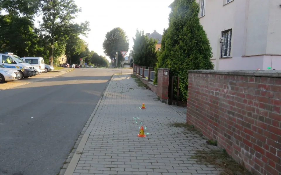 Foto dopravní nehody, při které byl sražen cyklista