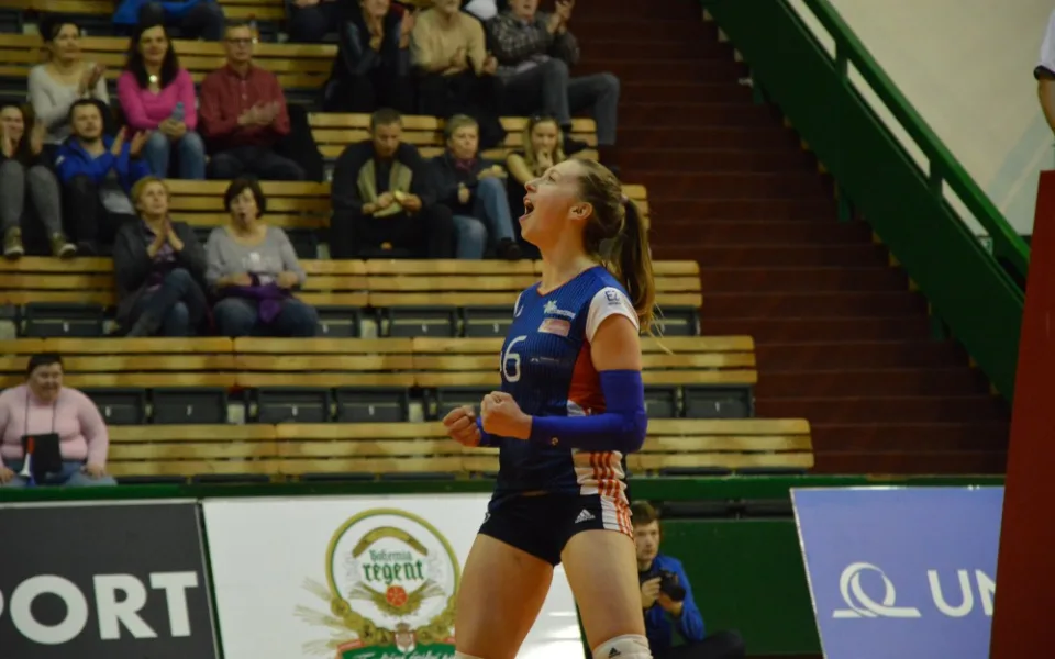 Adriana Přibylová v euforii po vítězném míči