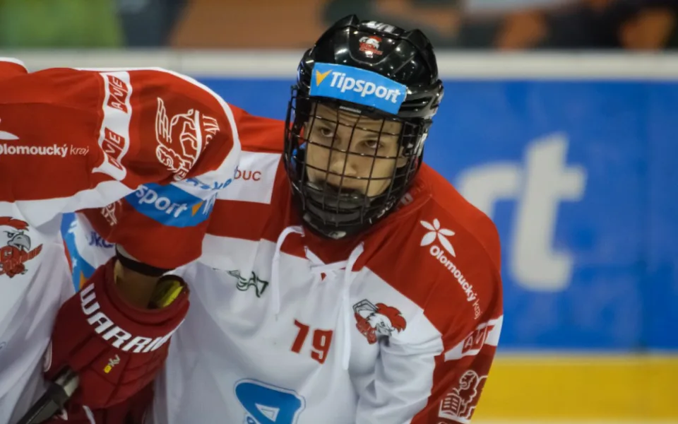 Jakub Galvas během jednoho z letošních zápasů extraligy | Foto: Karolina Martinková, hc-olomouc.cz