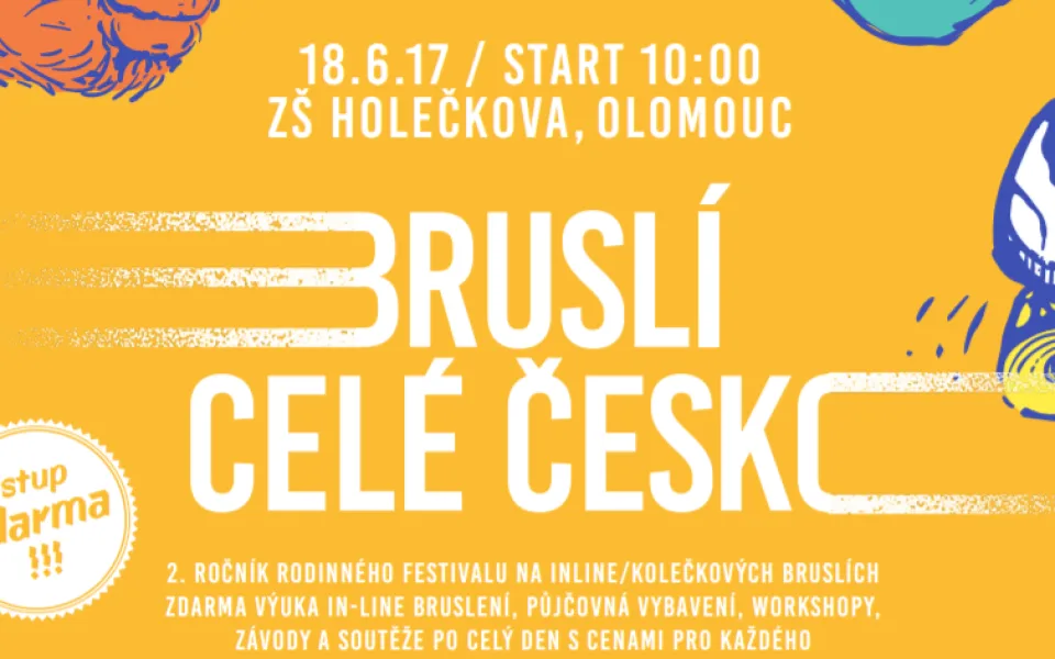 18. června bude bruslit celé Česko. Sportovní festival konaný i v Olomouci nabídne mnoho aktivit