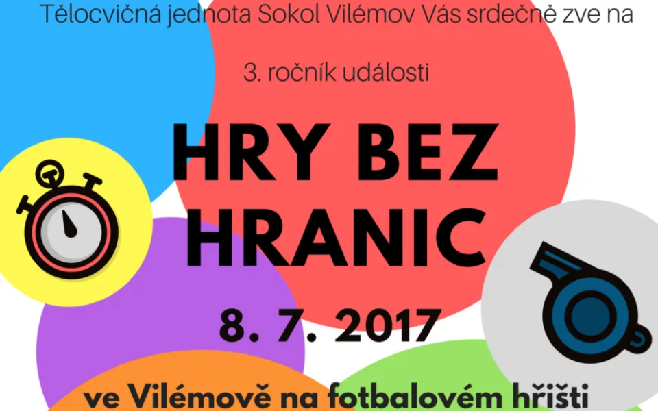 Hry bez hranic nabídnou netradiční sportovní zábavu. Třetí ročník hostí obec Vilémov