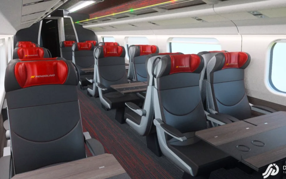 Vizualizace nového interiéru rychlovlaku Pendolino