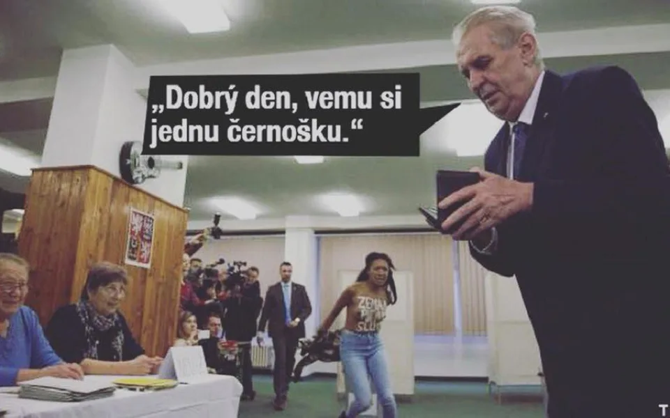 FOTOGALERIE: Zeman a aktivistka. To nejlepší z řádění internetových vtipálků