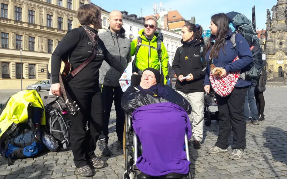 FOTO/VIDEO: Milan Langer vyrazil se skupinou nadšenců na pouť z Olomouce do Španělska