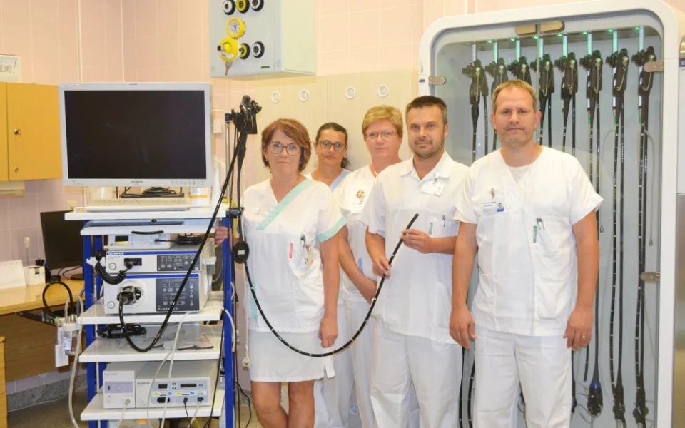 Tým gastroenterologického oddělení Nemocnice Prostejov s novym vybavenim