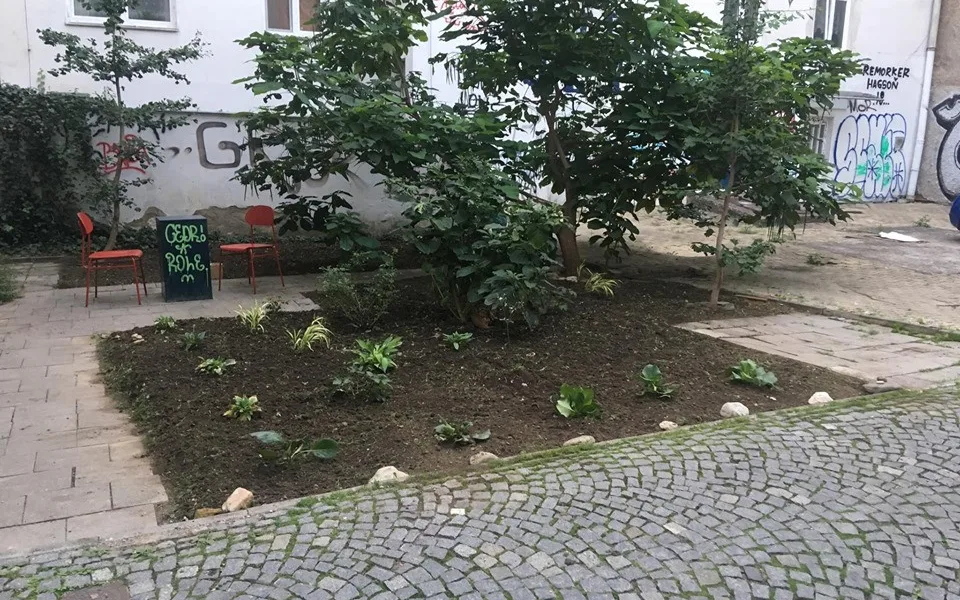 FOTO: Lidé ze Zachraňme Floru Olomouc zvelebili proluku ve Ztracené ulici