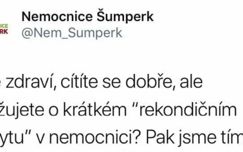 Zdravé pacienty máme nejradši, glosuje hospitalizaci Zemana šumperská nemocnice. Ovčáček už se do ní pustil na sítích