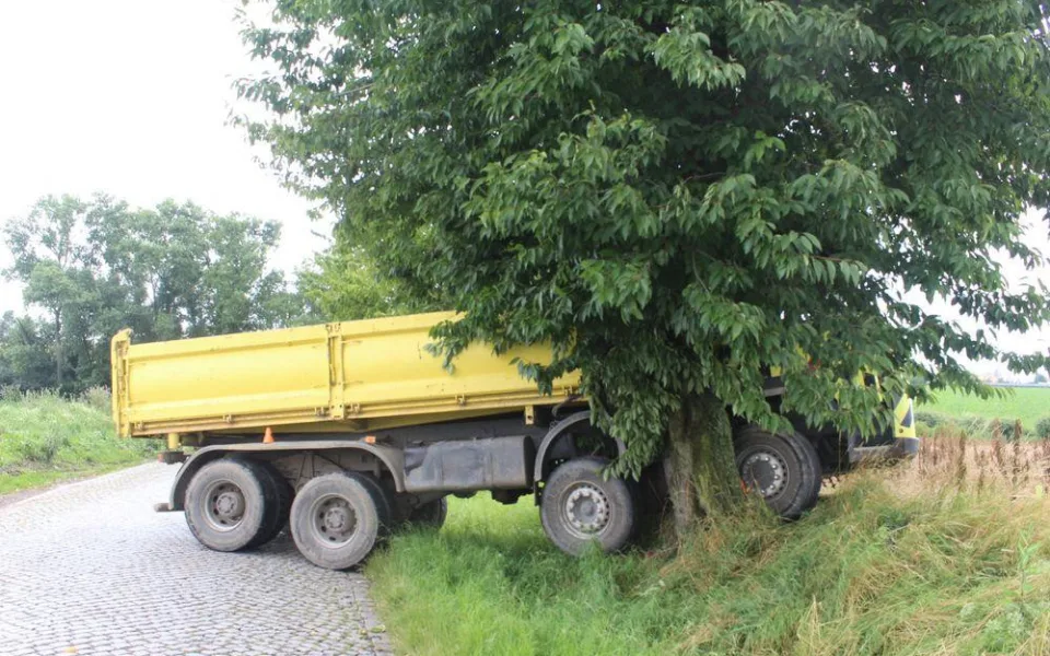 FOTO: Řidič s náklaďákem havaroval do stromu. Škoda je vyčíslena na 100 tisíc korun
