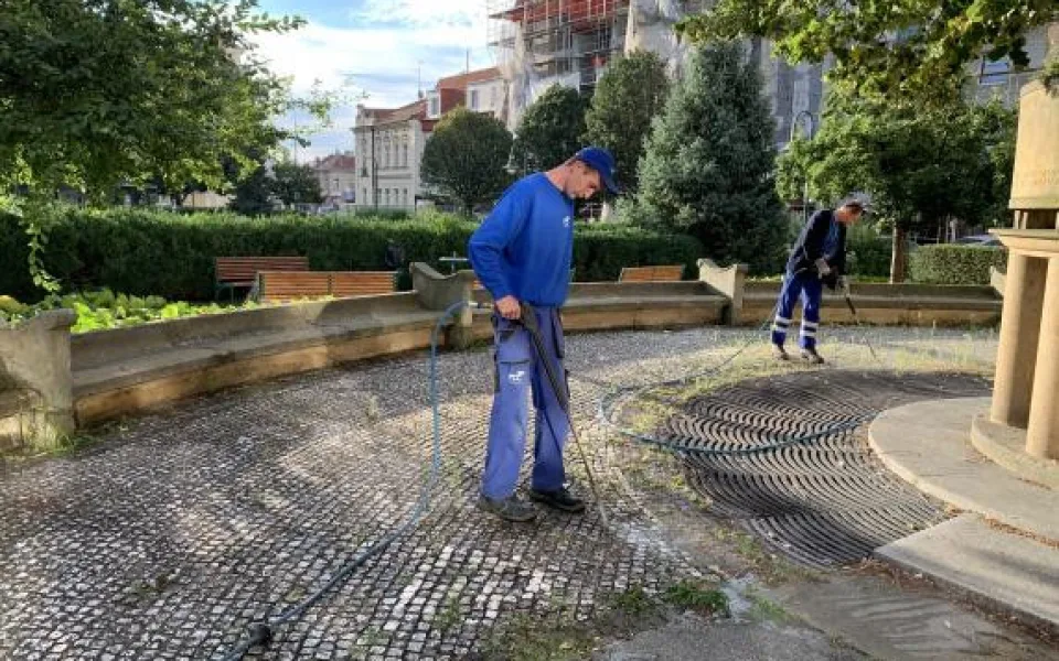 Likvidace plevele horkou párou.
