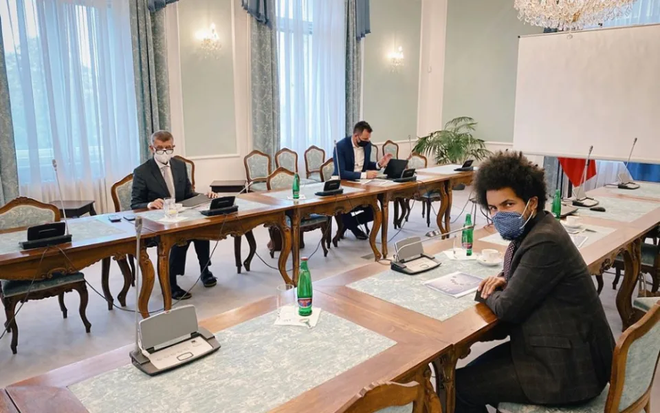 Dominik Feri na jednání s Andrejem Babišem