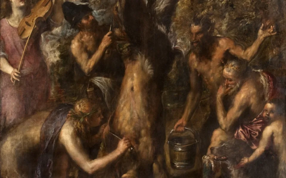 Tizianův obraz Apollo a Marsyas
