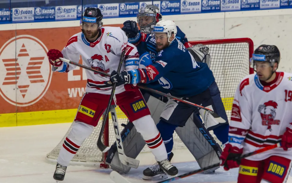 Olomouc na západě Čech překvapila. Kohouti vyhráli první zápas play off