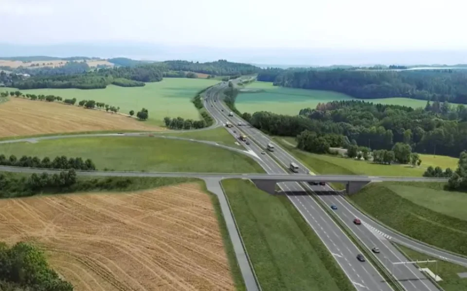 Vizualizace části nového úseku D35 Staré město - Mohelnice