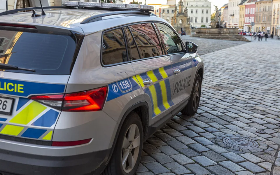 Policejní hlídka v centru Olomouce - ilustrační foto