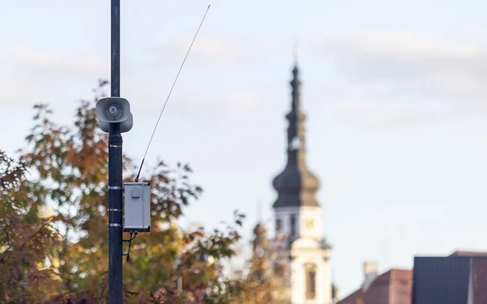 Akustická jednotka varovného a informačního systému v Olomouci