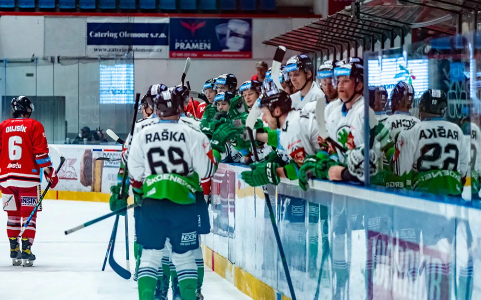 Utkání HC Olomouc - BK Mladá Boleslav narušil divák pod vlivem alkoholu - ilustrační foto ze zápasu