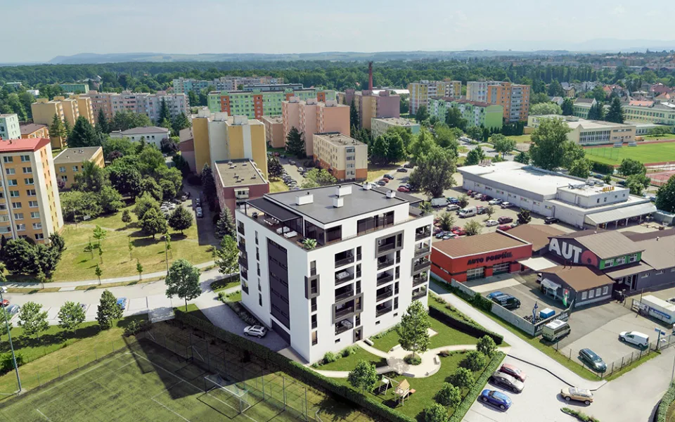 Vizualizace bytového domu, který vznikne na okraji sídliště Kopaniny v Přerově