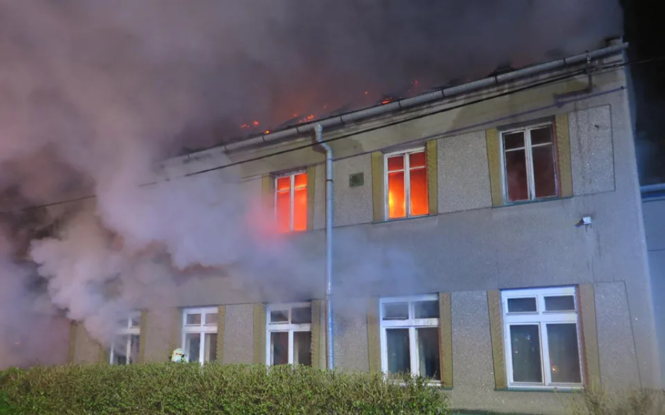 Požár domu v Držovicích na Prostějovsku