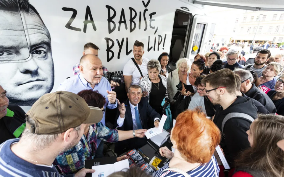 Andrej Babiš na Horním náměstí v Olomouci