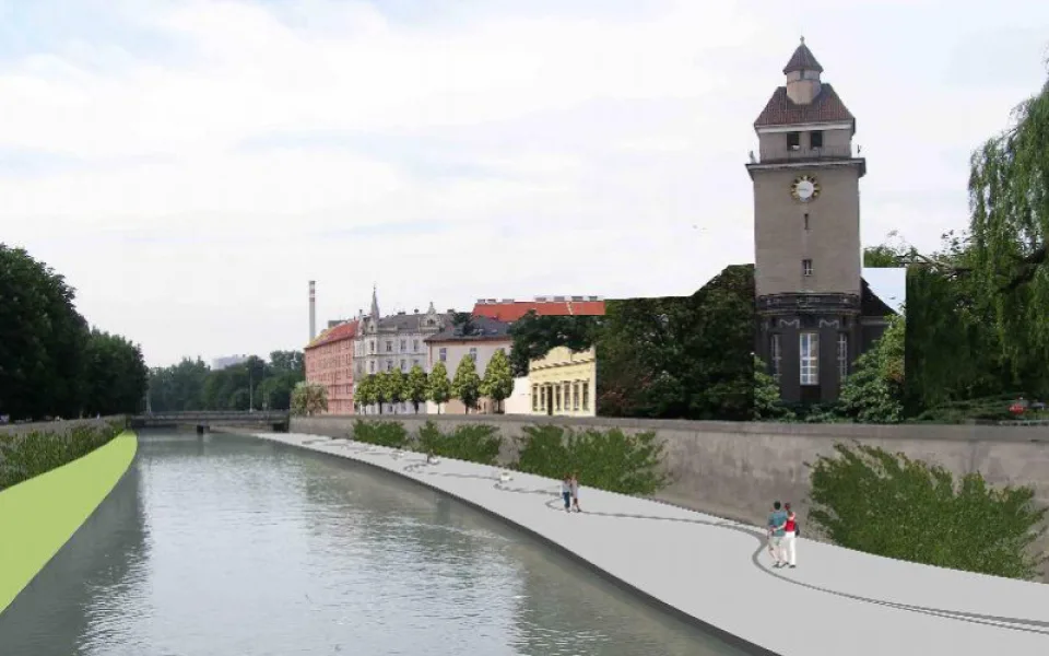 Vizualizace pohledu z ulice Nábřeží na most Komenského