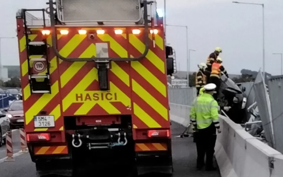 Prostějovští hasiči zasahovali u nehody na dálnici D46
