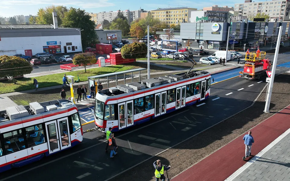 Tramvajová trať na Nových Sadech procházela tento týden sérií kontrol