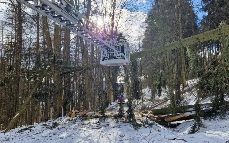 FOTOGALERIE: Hasiči řešili přes 150 zásahů kvůli větru. Nejvíc na Šumpersku a Jesenicku