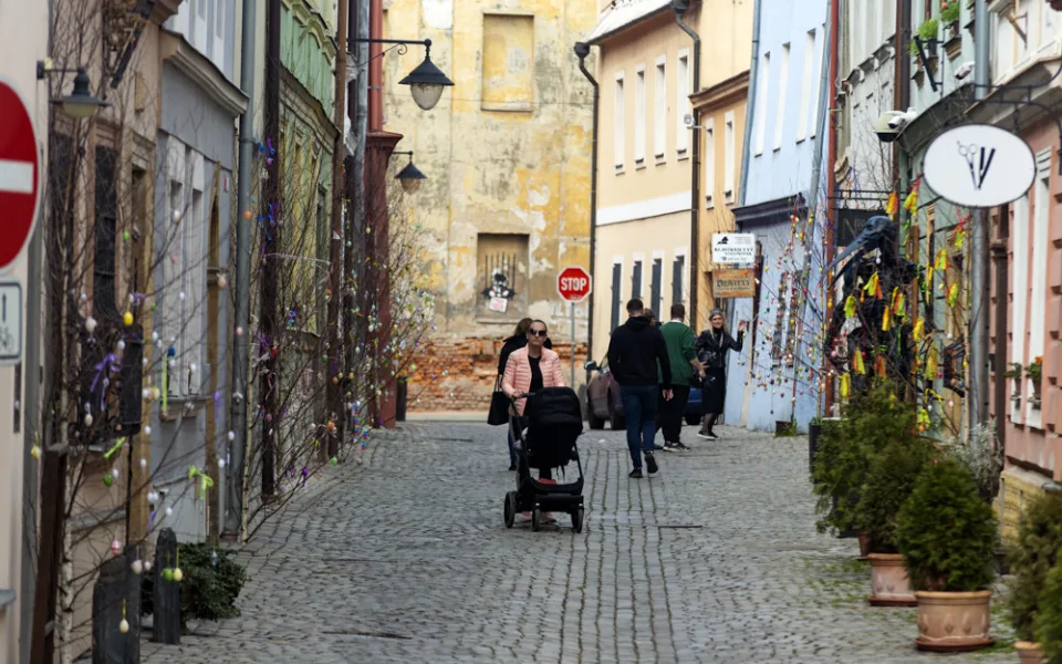 Pestrobarevná krása: kraslicovníky rozzářily uličku v centru Olomouce