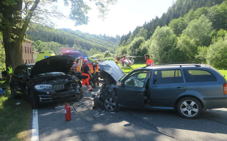 Dopravní nehoda v obci Potůčník na Šumpersku