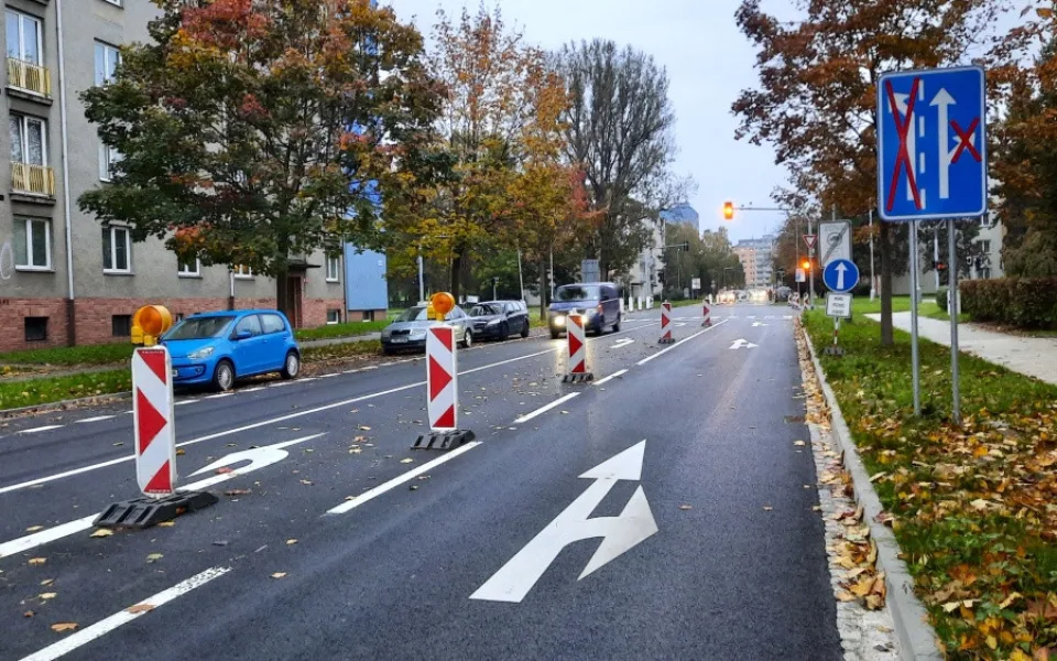 Jedna z opravovaných křižovatek v Olomouci