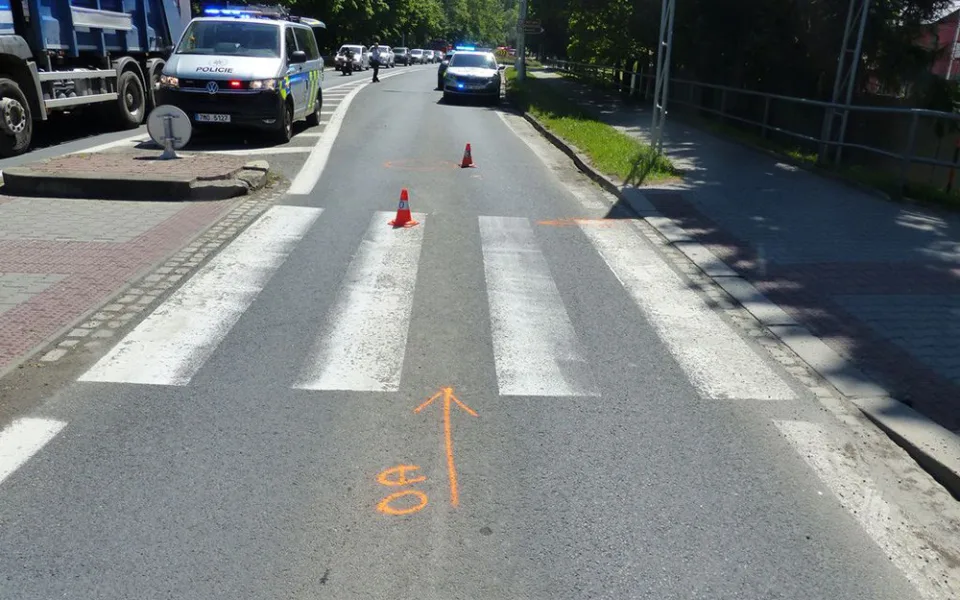 Dopravní nehoda v Bezručově ulici v Jeseníku