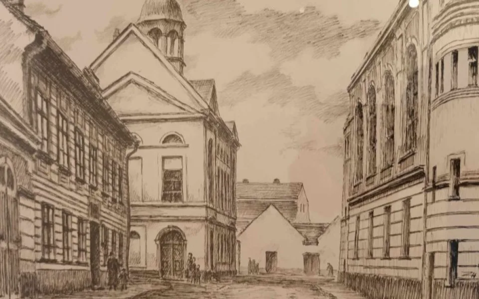 FOTOGALERIE: Kresby Zdeňka Horáka v muzeu zachycující ztracenou historii Prostějova, hlavně židovské uličky